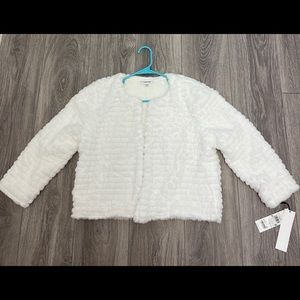 Calvin Klein Faux Fur Jacket - White NWT Size L